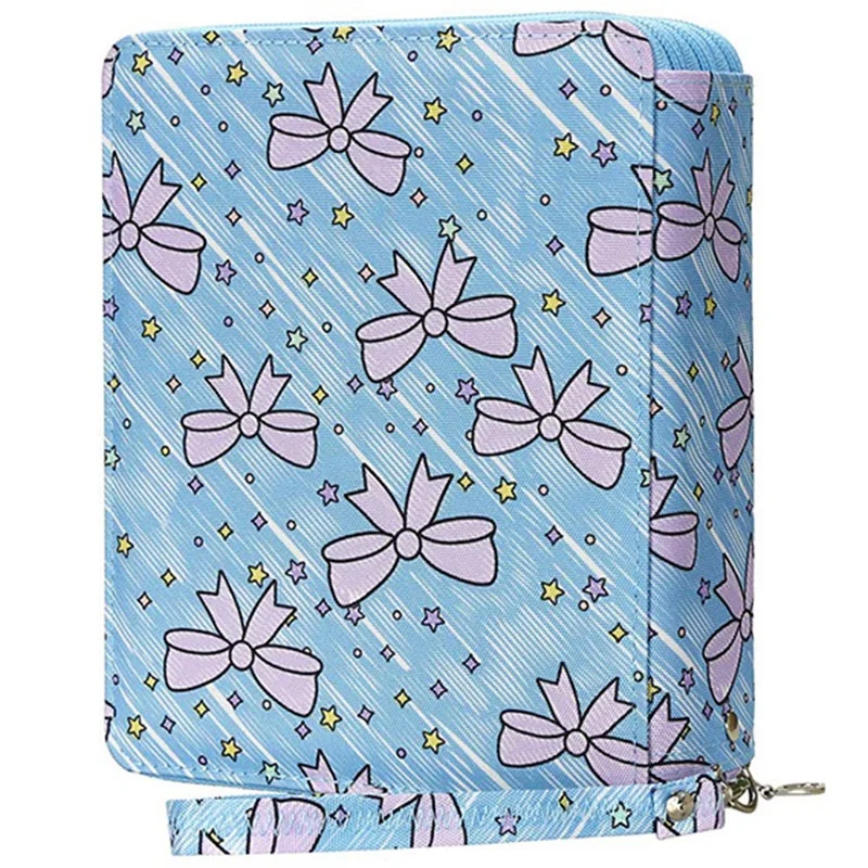 

120 Slots Colored Pencil Case Oxford Fabric Pen Case with Compartments Pencil Holder for Watercolor Pencils(Bowknot)