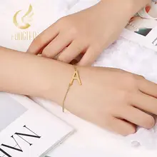 Серебряный/Золотой 26 браслет с инициалами женский подарок для девочки