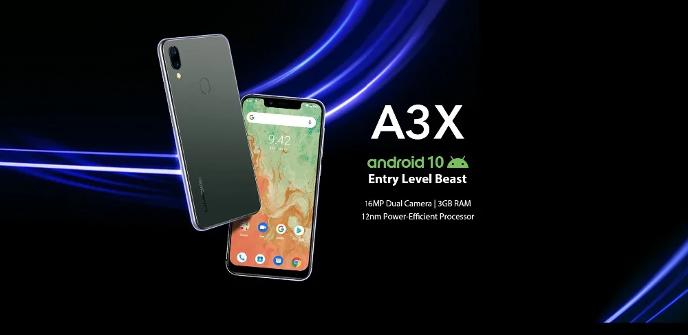 Смартфон UMIDIGI A3X на базе Android 10, 4G, 5,7 дюймов, ОЗУ, 3 Гб ПЗУ, 16 ГБ, две sim-карты, 13 МП, 16 МП, отпечаток пальца, мобильный телефон FCC ID