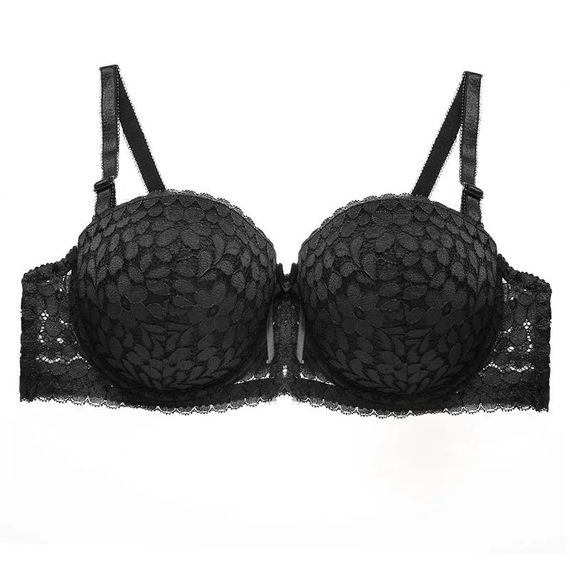 Sexy Lace Flower Bra Push Up Bralette Bras For Women 1/2 Cup Bra Wire Free Breathable Backless Women Underwear Bra