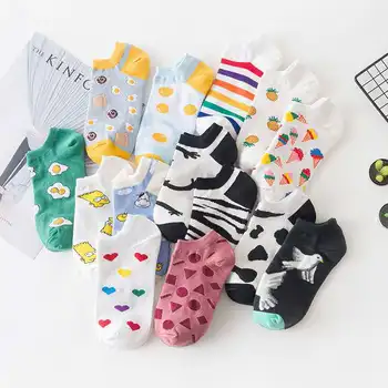 

Socks Funny Women Cotton Woman Sox Print Solid Soft Sock Cartoon Ladies Spring Summer Classic Lady Japanese Calcetines Hombre