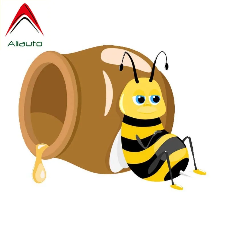 Автомобильная наклейка Aliauto пчела лежа на Honeypot ПВХ аксессуары для Smart Bmw Hyundai I40 Toyota