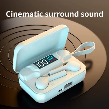 

Wireless Bluetooth Headphones w/LED Display Charging Box K18 TWS Sport Earphones Easily Carrying Lightweight Earphone Part