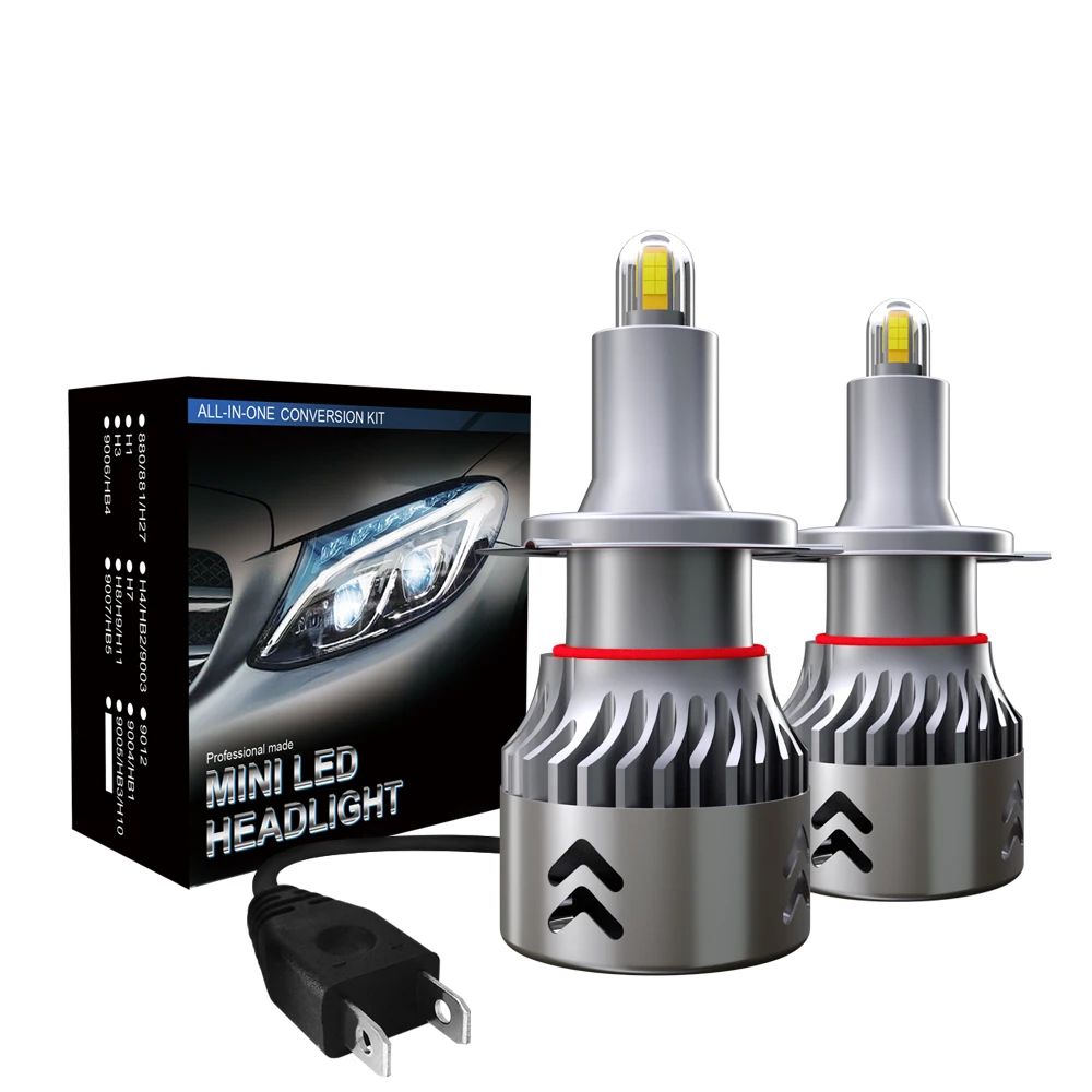 

Latest 2pcs H7 LED Car Headlight 360 Degree CSP Chips 8 Sides 9600lm 60W Lampada Waterproof 6500K Canbus Mini Headlamp With Box