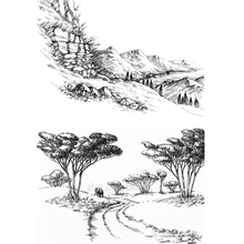 Landscape tree/elephant/mountain Clear Stamps Scrapbooking Crafts Decorate Photo Album Embossing Cards Making Clear Stamps New