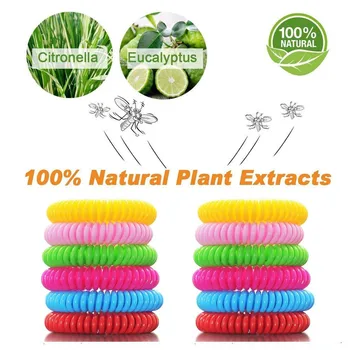 

12Pcs Natural Safe Mosquito Repellent Bracelet Waterproof Spiral Wrist Band Outdoor Indoor Insect Protection Baby Pest Control