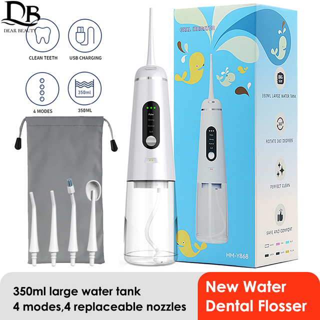 Cordless Oral Irrigator USB Rechargeable Water Flosser Portable Dental