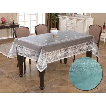 

Knitting Board Pattern Rectangle Table Cloth Delicate Turquoise