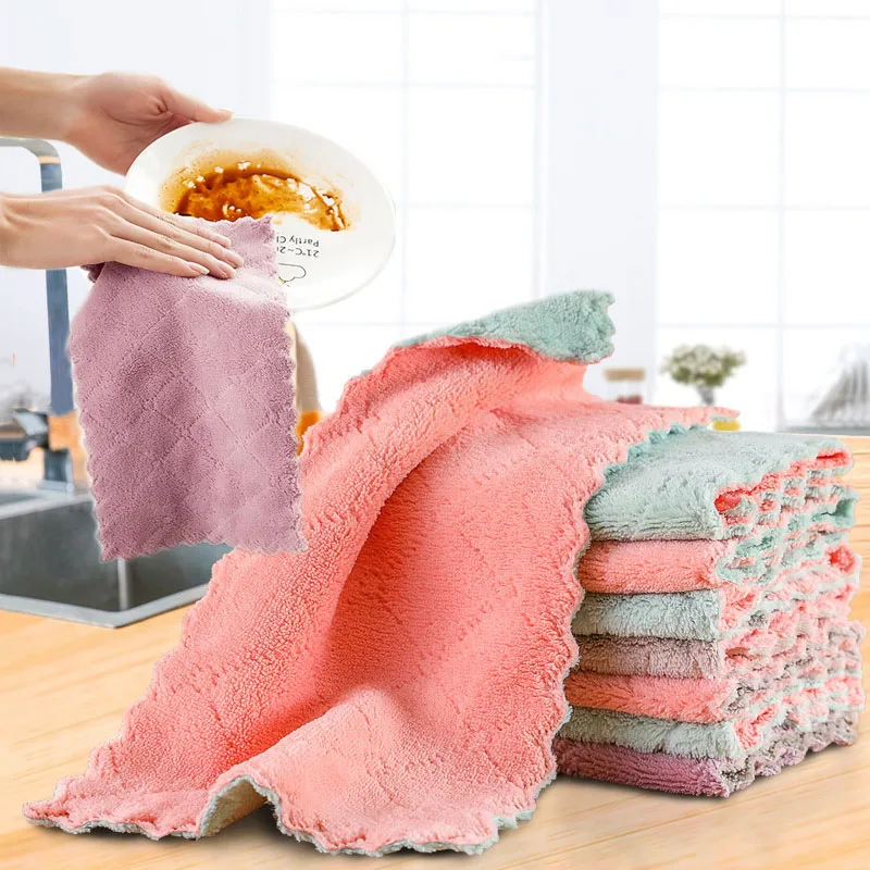 

Super Absorbent Microfiber Kitchen Dish Cloth High-efficiency Kitchen Tableware Cleaning Wiping Tools Gadget Cosina Rag
