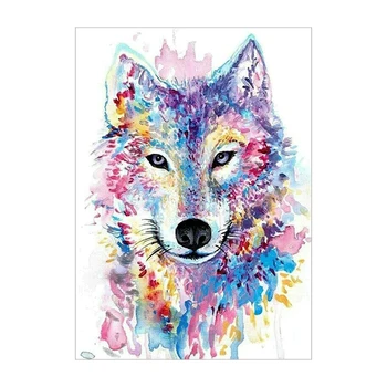 

DIY 5D Diamond Painting Kit for Adults Diamond Art Kit,Paint with Diamonds Embroidery Painting Cross Stitch-Color Wolf