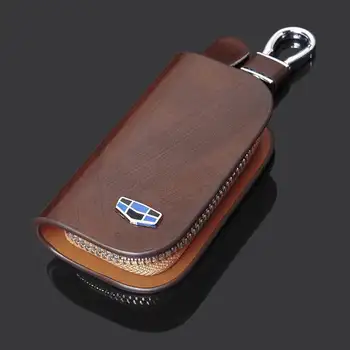 

For Geely Atlas Boyue NL3 EX7 Car Leather Key Case Key housekeeper Car remote key case car key Organizer Key Cover With Car Logo