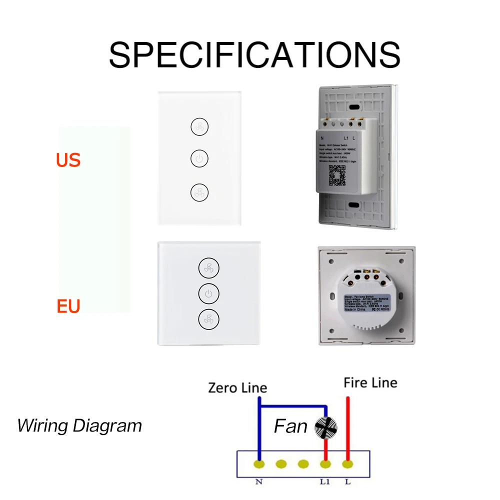 WiFi умный потолочный вентилятор света настенный выключатель жизни Tuya приложение пульт дистанционного управления различными скоростями прерыватель работы для Alexa Google Home IFTTT