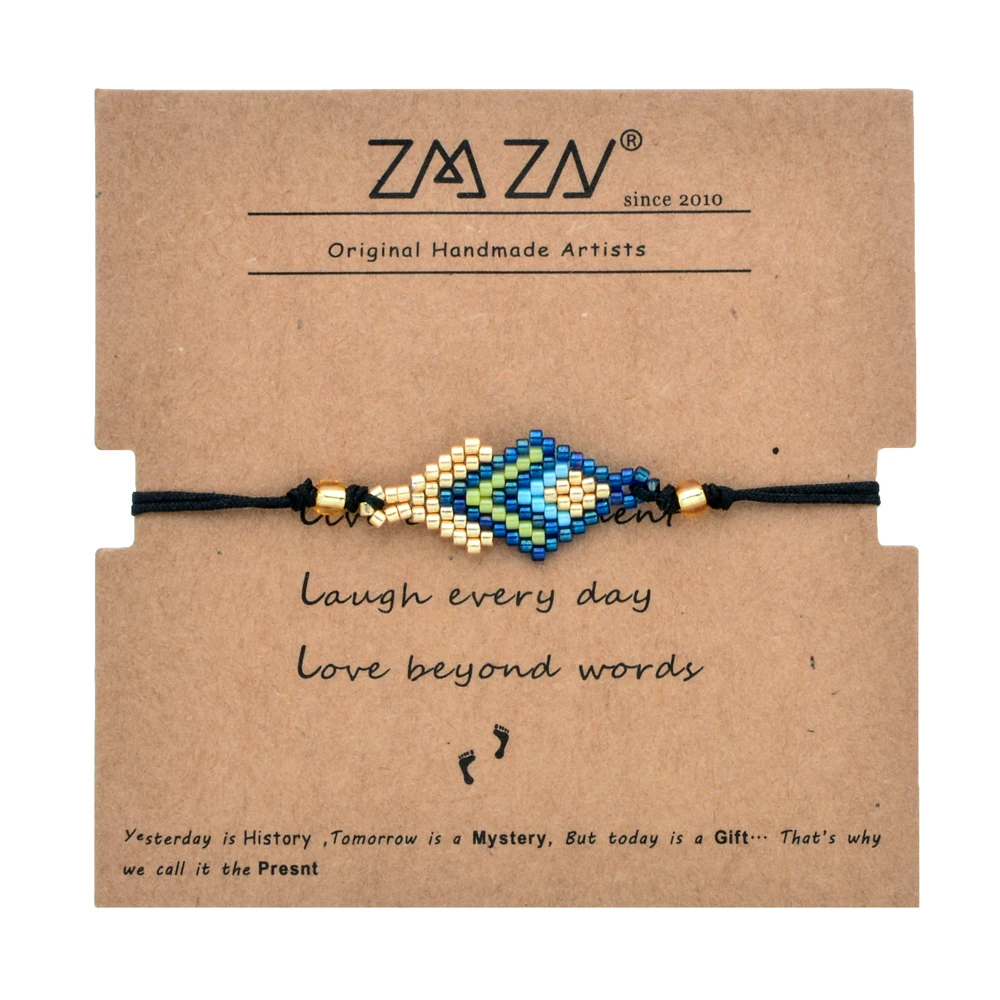 ZMZY Boho разноцветный MIYUKI бисер браслет и браслет для женщин девушек настраиваемый Шарм Богемские этнические ювелирные изделия подарок
