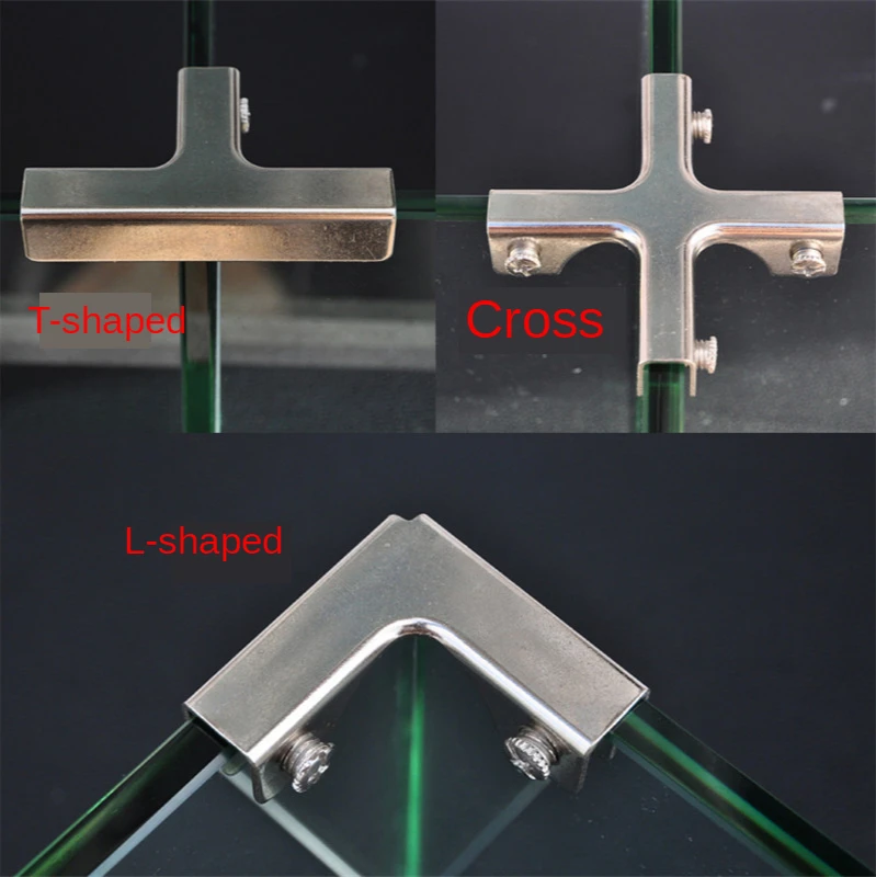 

L T Cross Type Glass Clamps Right Angle Fixed Clip Cabinet Connecting Piece Fish Tank Glass Fixed Combination Furniture Hardware