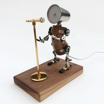 

Industrial wind metal punk handmade robot singer singing home lighting decoration jewelry living room crafts ornaments