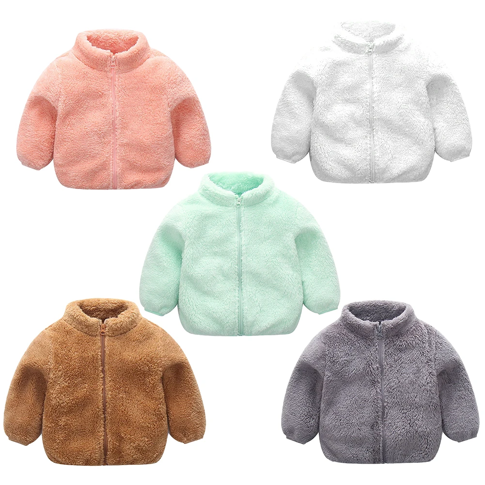 

Kid Clothes Infant Winter Jacket Toddler Baby Clothes Baby Girl Boy Cute Zipper Solid Color Warm Fleece Coat Soft Winter Jacket