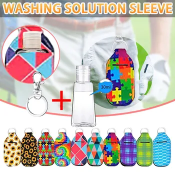 

Key Chain Hand Sanitizer Bottle Cover Travel Portable Multi-functional Washing Hand Sanitizer Bottle Key Chain Storage Case