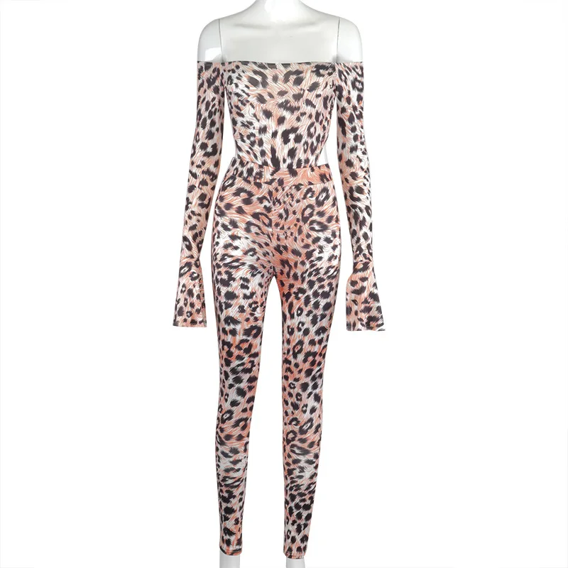 Yidouxian Fashion Sexy Women Casual Set Leopard Print Long sleeve ...