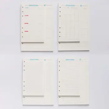 

6 Holes Refill Inner Paper Diary Week Month Planner for A5 Loose Leaf Notebook
