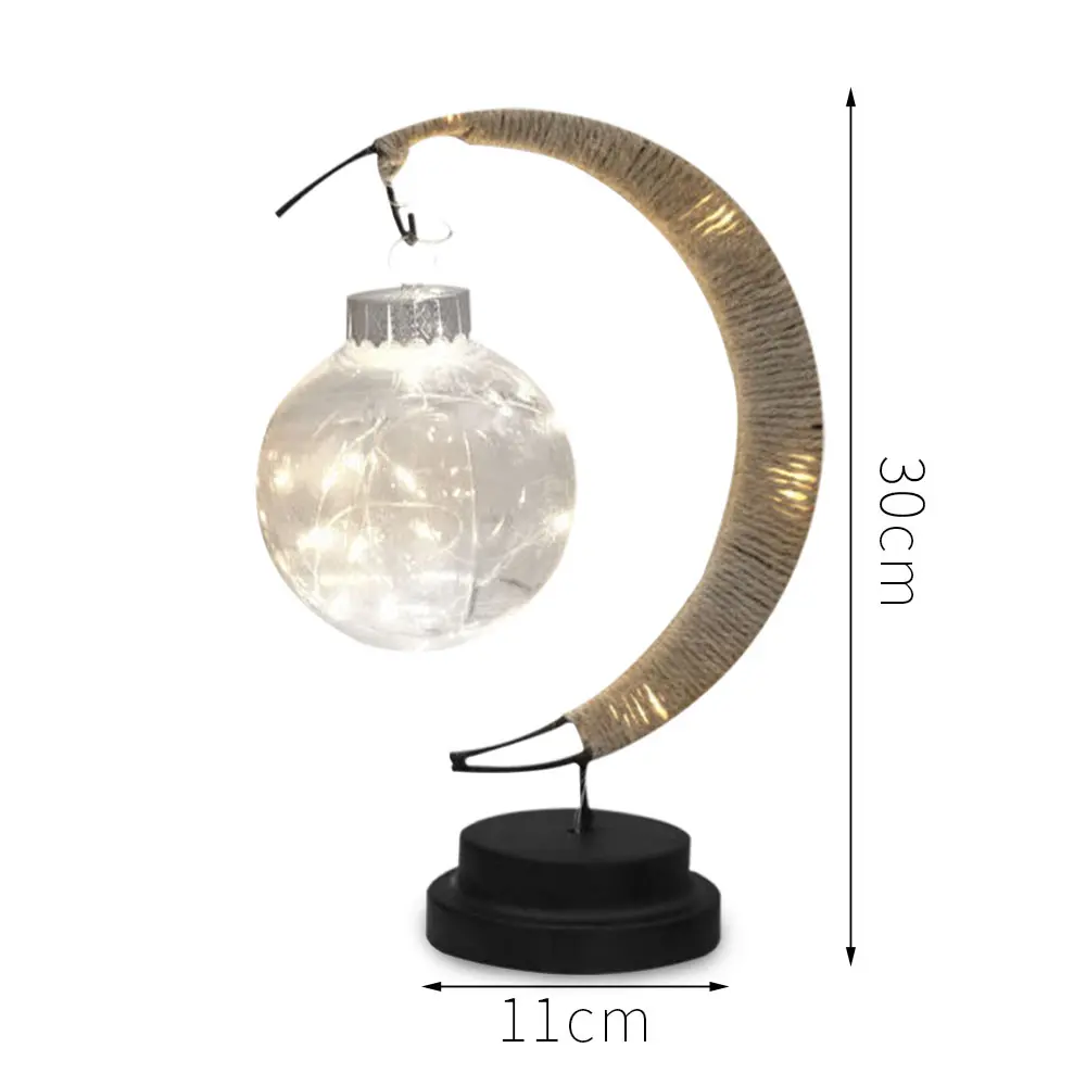 Led Ball Lamp Wrought Iron Moon Lamp Plastic And Iron Bar - Temu