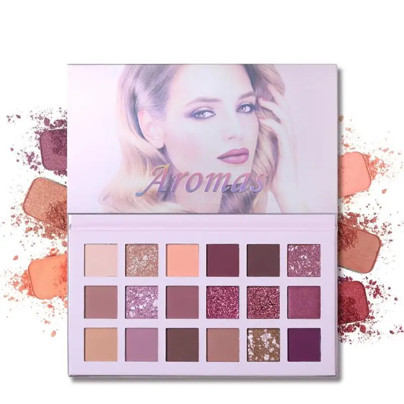 18 Color Shimmer Matte Eyeshadow Makeup Palette Long Lasting Waterproof Glitter Nude Eye Mascara Cosmetic Free brush TSLM1 |