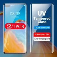 2/1Pcs 9D volle abdeckung UV gehärtetem glas für Huawei nova 7 8 mate 20 30 40 P30 p40 pro plus telefon screen protector schutz film