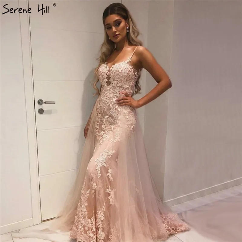 

Pink Sexy Sweetheart Mermaid Prom Dressese Sleeveless Handmade Flowers Prom Gowns 2019 Serene Hill BLA60913