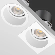 [DBF] без мерцающего угла регулируемый светодиодный COB встраиваемый светильник 7 Вт 12 Вт 15 Вт круглый/квадратный светодиодный точечный потолочный светильник