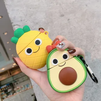 

Fruit avocado and pineapple Headphone jacket for airpods 1 2 case for Apple Wireless Bluetooth Headset Protector Soft shell