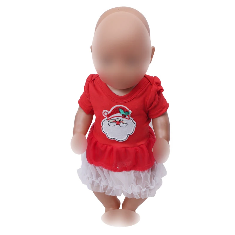 43 см Детские куклы Санта костюм новорожденное красное рождественское платье детские игрушки Санта-Клаус подходит Американский 18 дюймов Кукла для девочек f43