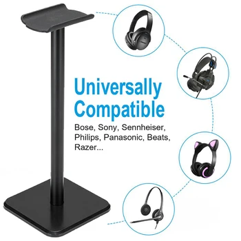 

Classic Earphone Stand New Bee Original Headphone Stand Table Headset Holder With Aluminum Support Bar Headrest ABS Solid Base