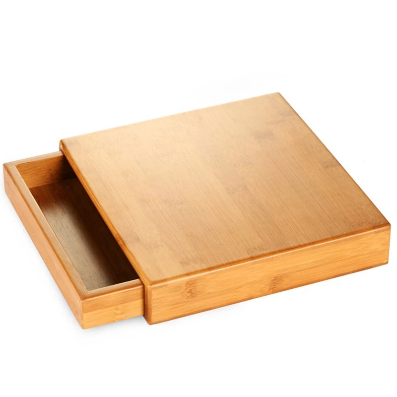 

Natural Bamboo Pu'Er Tea Box Wood Tea Tray Kung Fu Set Teaware Accessories Tea Packaging Tea Box Drawer Type Single Layer Tea Bo