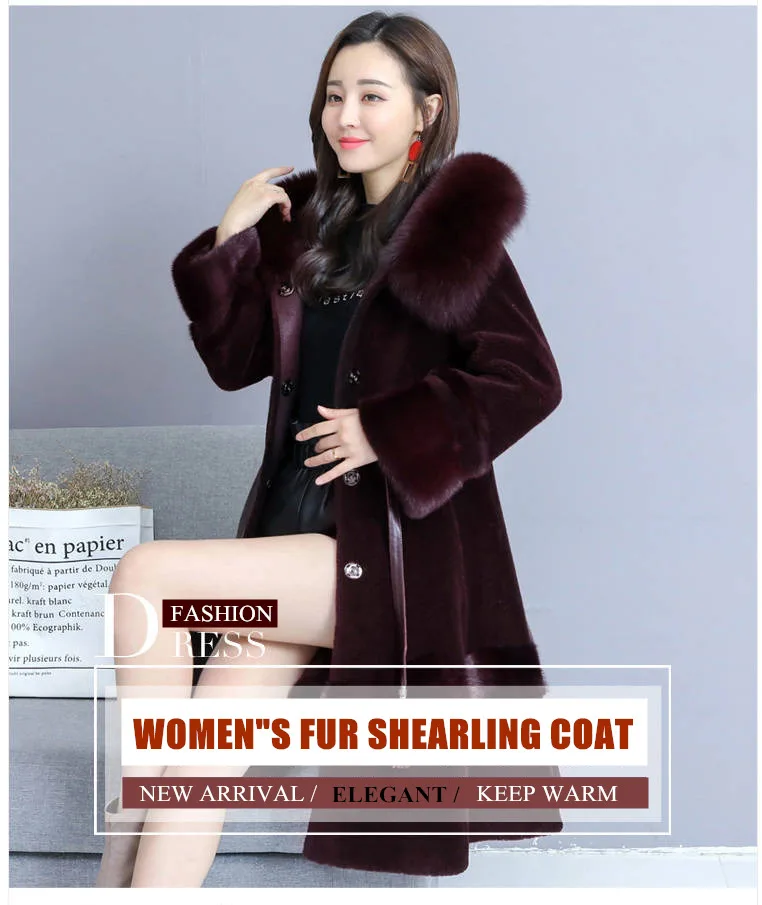 M-4XL новая женская шуба зима модная куртка из искусственного лисьего меха воротником капюшоном утепленная длинная замшевая куртка женщин
