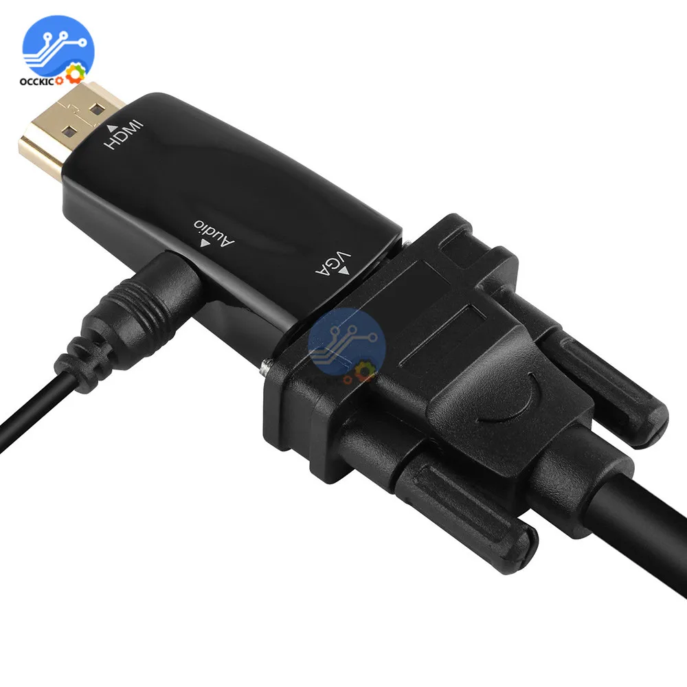 HDMI к VGA адаптер папа женскому HD 1080P аудио динамик кабель конвертер для ПК ноутбука