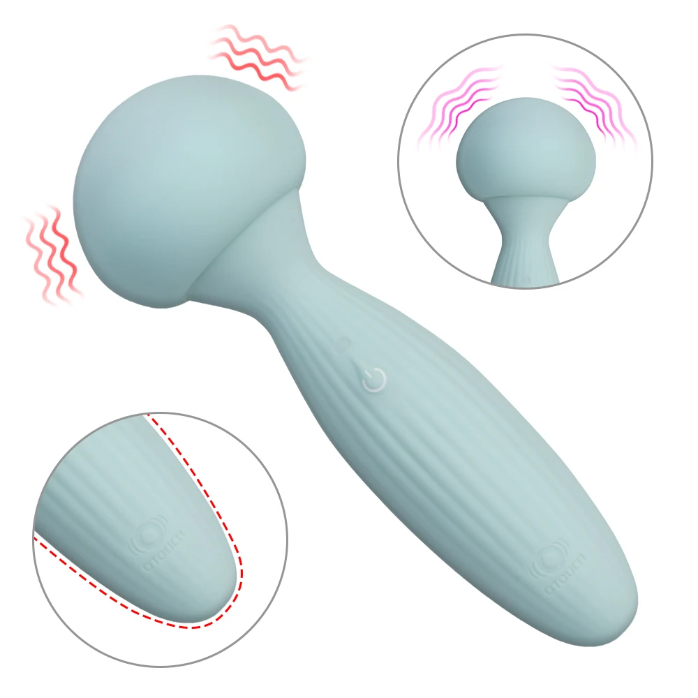 Vibratore a fungo AV con bastoncino per massaggio, stimolatore del clitoride, massaggiatore, vibratore per punto G a 7 frequenze, giocattolo sessuale r_voghion.com