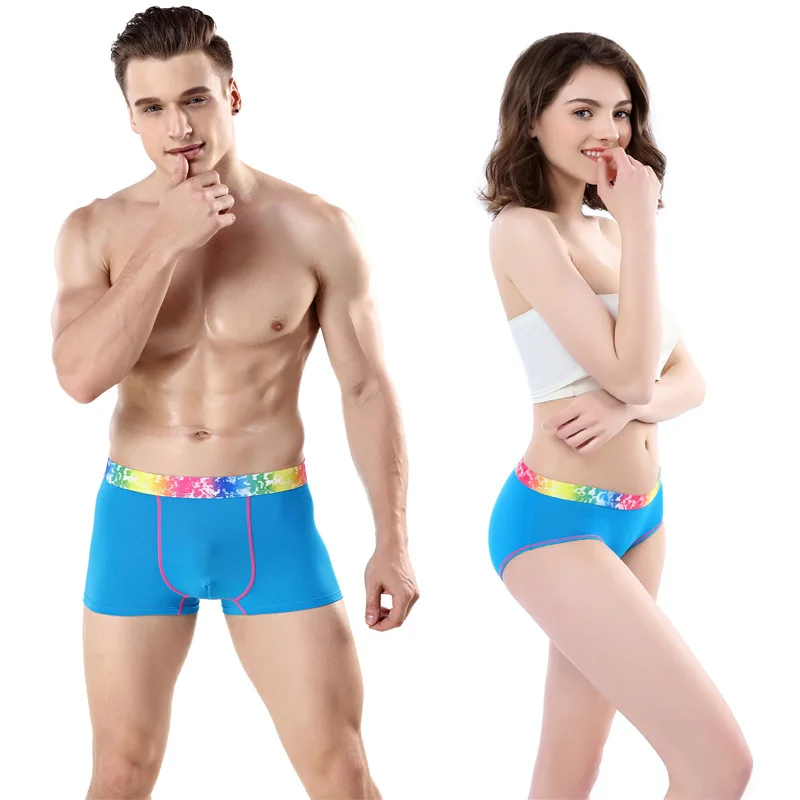 2pcs/set New Couple Underwear Cotton Women Male Underwear Couples