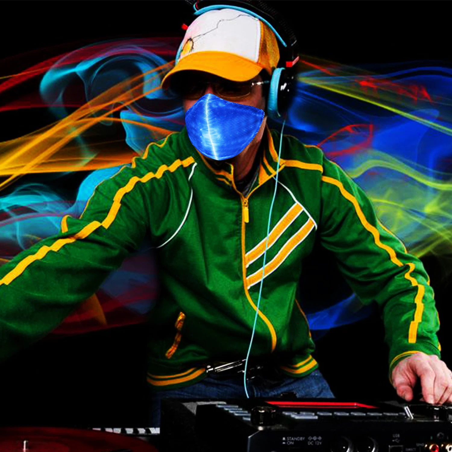 Светящаяся светодиодная маска 7 цветов фестиваль DJ музыкальная вечеринка