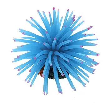 

SODIAL(R) Blue Silicone Mini Sea Anemone Ornament For Aquarium Fish Tank