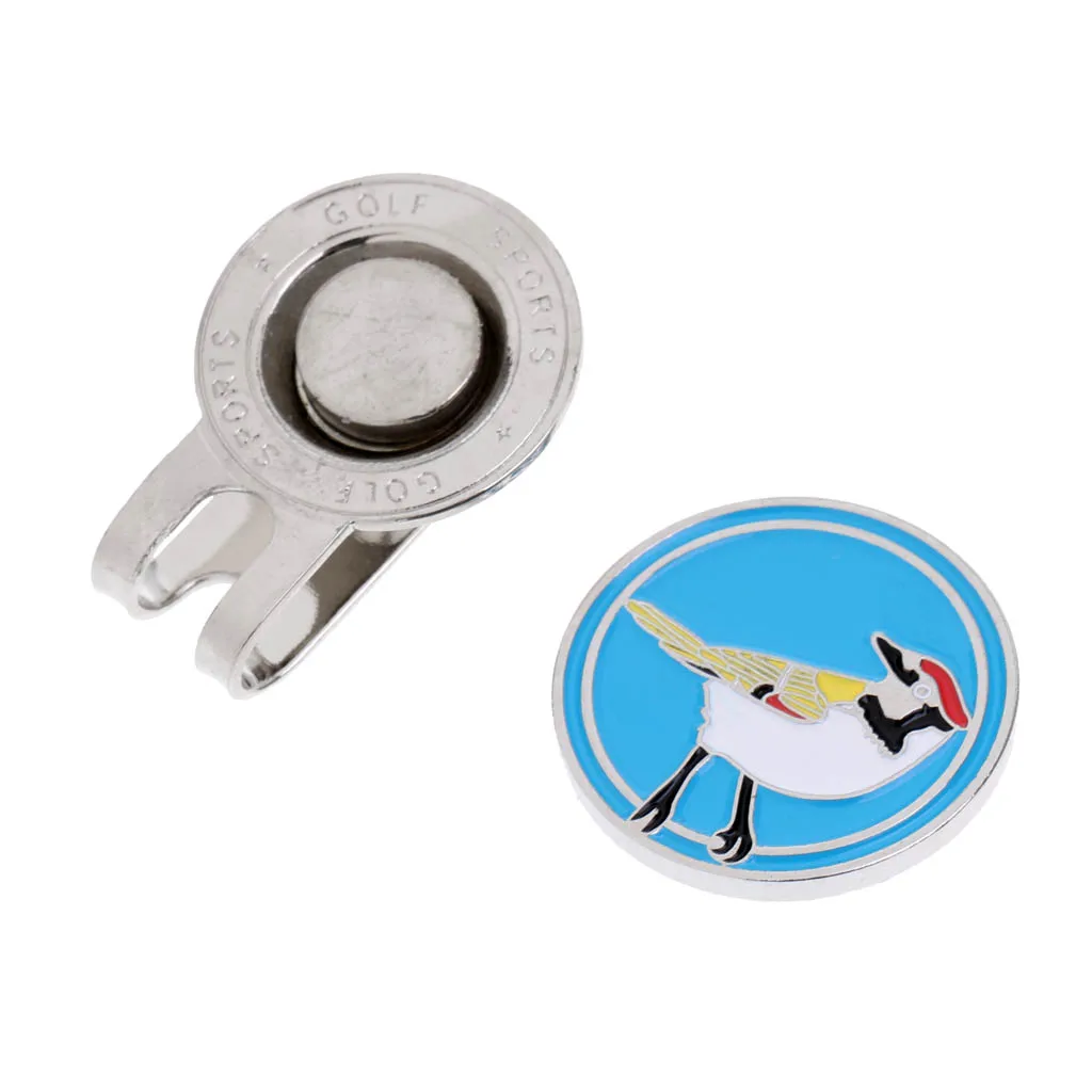 2pcs Golf Ball Marker Magnetic Hat Clip Stylish Cap Clip Gift Poker Card