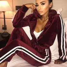 Женский тренировочный комплект Perimedes, полосатый свитер на молнии, брюки, комплект с длинными рукавами, укороченные топы, штаны, спортивный костюм для женщин# g35