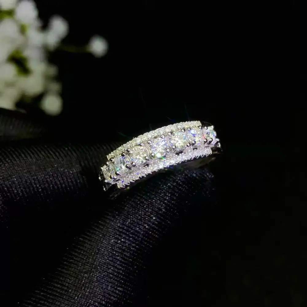 Moissanite красивое резьбовой калибр-кольцо, серебряное кольцо с бриллиантом 925 пробы. Модные ювелирные изделия