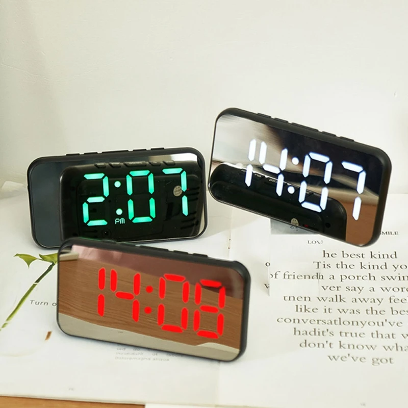 Digital Alarm Clock, Led Mirror Clock For Bedroom, Home, Office B ギフ_包装