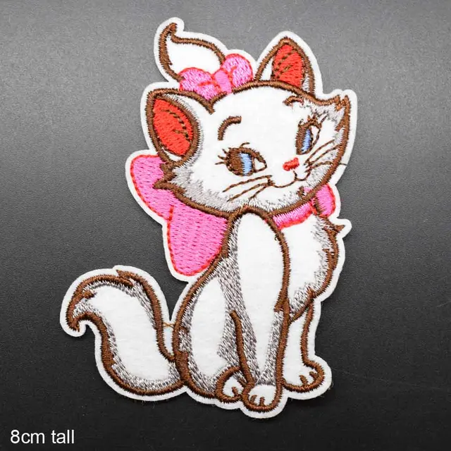 Marie Cat Iron On Embroidered Clothes Patches For Girl Woman Clothing Stickers Garment Wholesale 1