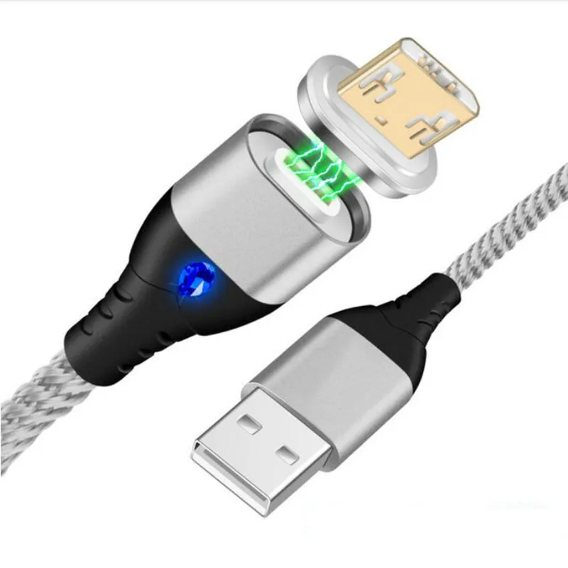 Silver 1 Plug Cable KSTUCNE Магнитный Быстрый кабель Micro usb для зарядки телефона Android кабель для передачи данных провод магнитное зарядное устройство для samsung Xiaomi huawei Mobile 3A - Тип штекера: Silver 1 Plug Cable