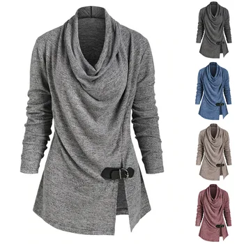 

Women Plus Size Solid Turtleneck Simple 4 Colors High Quality Comfortable Long Sleeve Pullover Blouse Tops Shirt Drop Ship#40