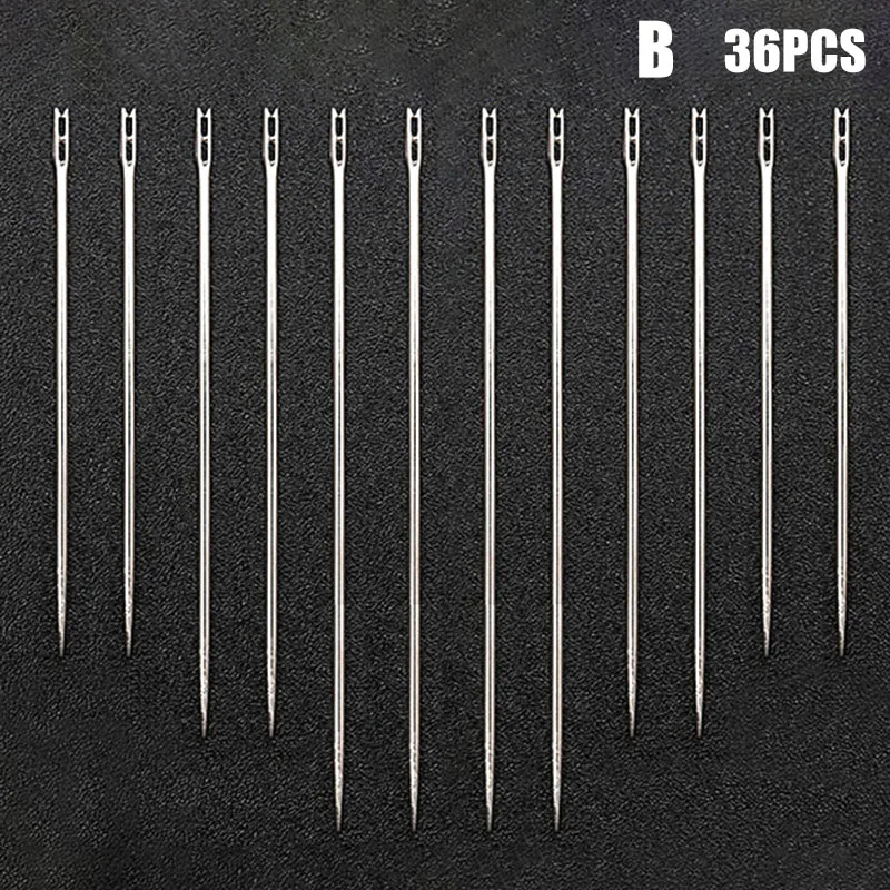 Stainless Steel Self-threading Needles Opening Sewing Darning Needles Set Agujas autorroscantes H99F