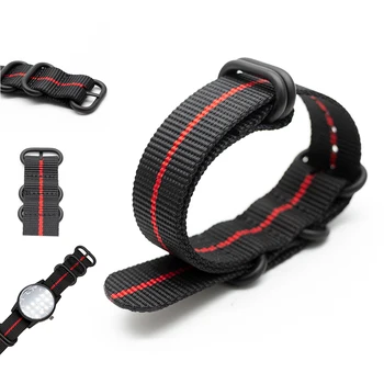 

10PCS/Lot Watch Replacement Strap Durable Breathable Premium Ballistic Casual Nylon Wristband with Heavy Duty Ring Black Buckle