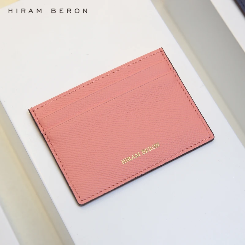 Hiram Beron,, женский розовый кошелек из итальянской кожи