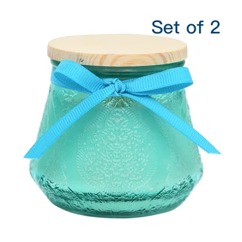 

Frosted glass jar design candles scented luxury glass jar & set of 2 scented candle