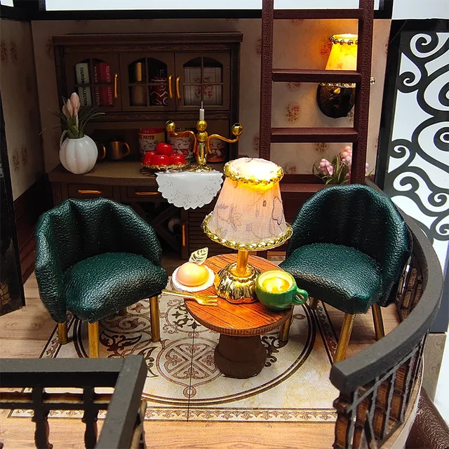 Diy Wooden Doll House Miniature Building Kits Modern Loft With Furniture Casa Dollhouse Toys For Children Girls Birthday Gifts 4